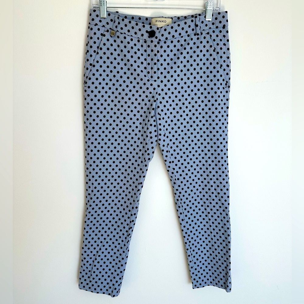 PINKO Polka Dot Blue and Navy Pants